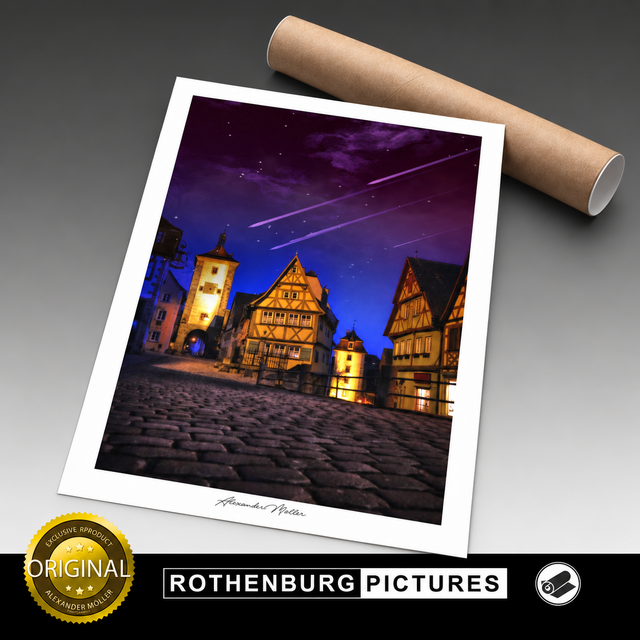 Original Rothenburg Print | Das Plönlein bei Nacht