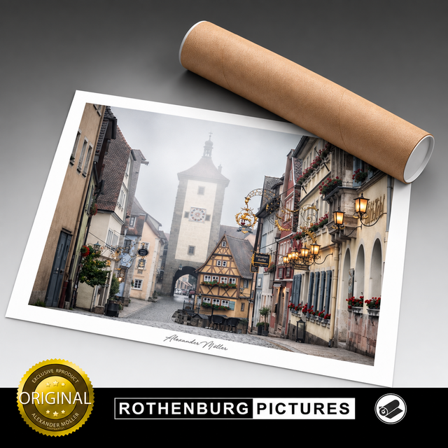 Original Rothenburg Print | Das Plönlein im Nebel
