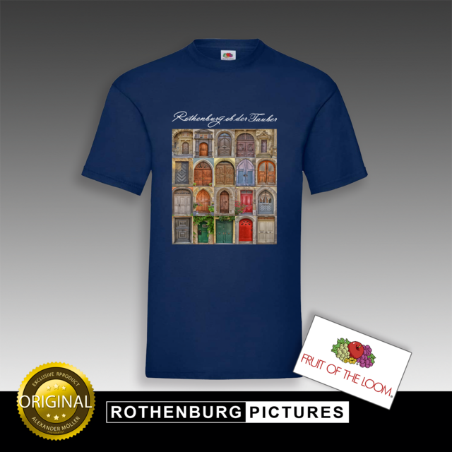 Original Rothenburg T-Shirt Blue - The Doors of Rothenburg | ROTHENBURG PICTURES Original Rothenburg T-Shirt Blue - The Doors of Rothenburg | ROTHENBURG PICTURES