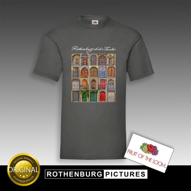 Original Rothenburg T-Shirt Gray - The Doors of Rothenburg | ROTHENBURG PICTURES Original Rothenburg T-Shirt Gray - The Doors of Rothenburg | ROTHENBURG PICTURES